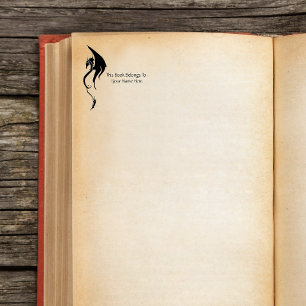 Black White Tribal Dragon Rubber Stamp