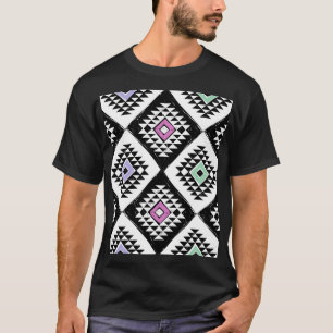 Black White Tribal Navajo Pattern T-Shirt