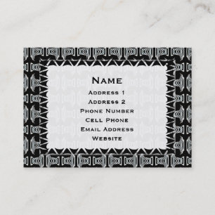 black white tribal pattern business card