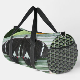 Black & White Tropical Butterfly Duffle Bag