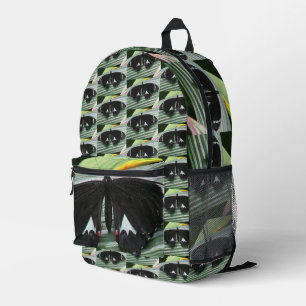 Black & White Tropical Butterfly Printed Backpack