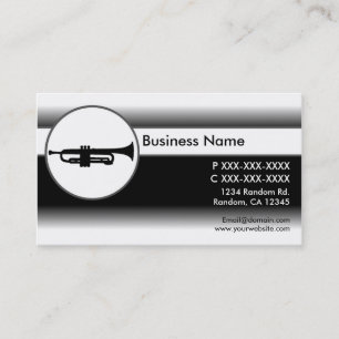 Black white trumpet custom business cards