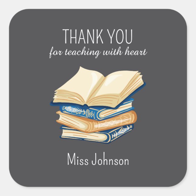 Black & White Tutor Thank You Sticker  (Front)