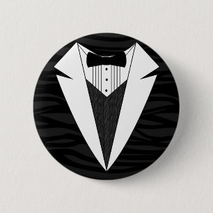 Black/White Tuxedo 6 Cm Round Badge