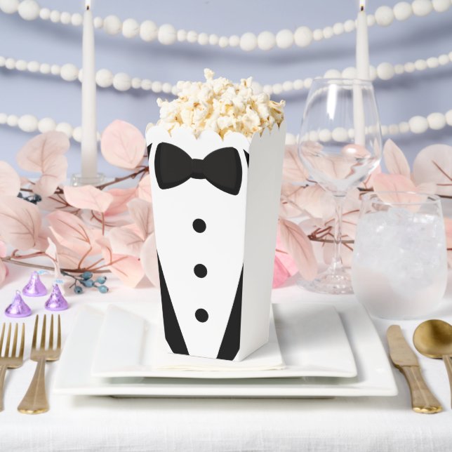 Black White Tuxedo Dress Wedding Engagement Party Favour Box (Wedding)