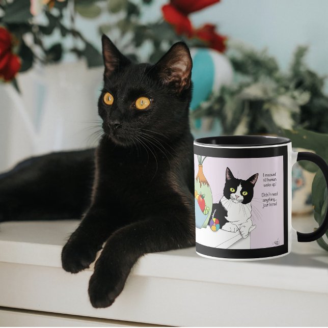 Black White Tuxedo Funny Cat Mug (Creator Uploaded)