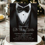 Black White Tuxedo Mens Any Number Birthday Invitation<br><div class="desc">Celebrate in style with our men's birthday invitation featuring a sophisticated black and white tuxedo design. Elegant script text adds a touch of class,  perfect for any formal birthday or event. Personalise with your event details and make your celebration truly unforgettable. Simply add your event details.</div>