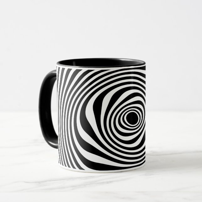 Black White Twist  Mug (Front Left)