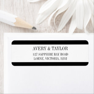Black White Typographic Name Return Address Label