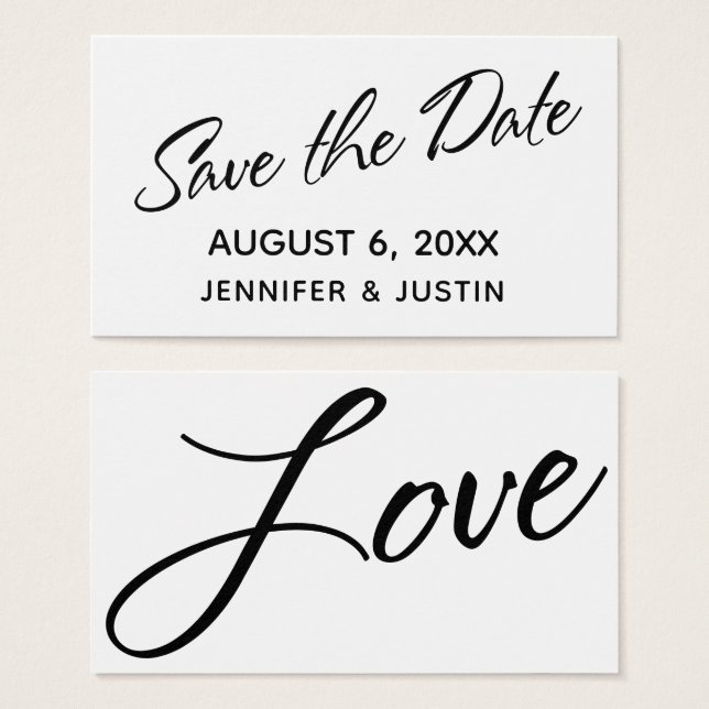 Black & White Typography Save the Date Insert (Front & Back)