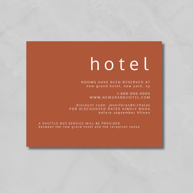 Black White Typography Wedding Accommodations  Enc Enclosure Card (Black White Typography Wedding Accommodations Enc Enclosure Card)
