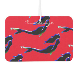 black/white underwater mermaid customised heart car air freshener