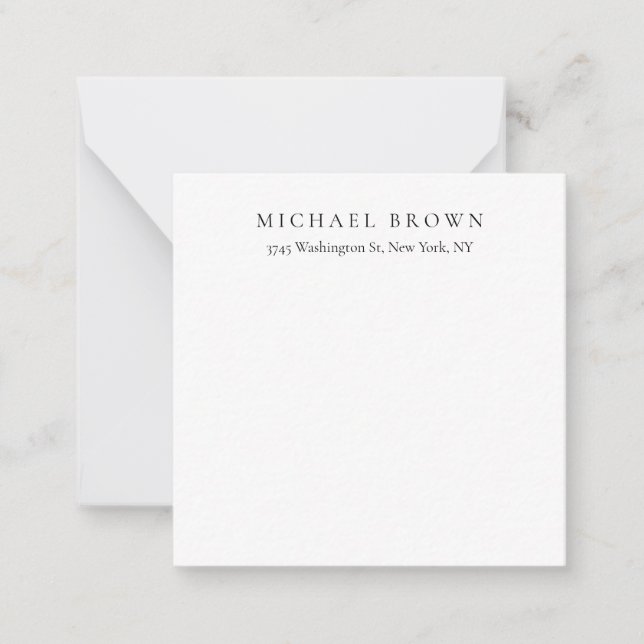 Black White Unique Classical Elegant Plain Card (Front)