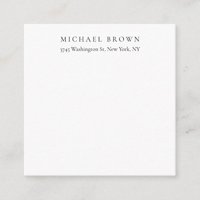 Black White Unique Classical Elegant Plain Enclosure Card (Front)