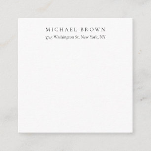 Black White Unique Classical Elegant Plain Enclosure Card