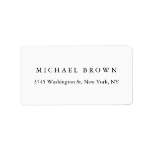 Black White Unique Classical Elegant Plain Label