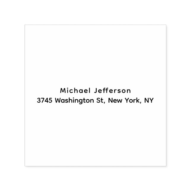 Black White Unique Classical Elegant Plain Self-inking Stamp (Design)