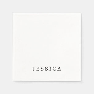 Black White Unique Classical Professional Name Napkin