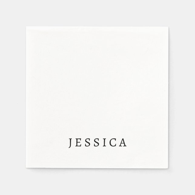 Black White Unique Classical Professional Name Napkin (Front)