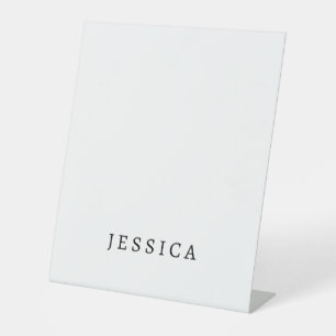 Black White Unique Classical Professional Name Pedestal Sign