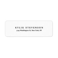 Black White Unique Classical Return Address Label