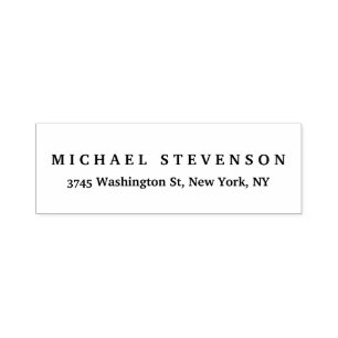 Black White Unique Classical Return Address Label Self-inking Stamp