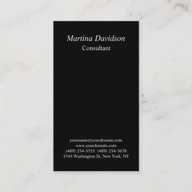 Black White Unique Creative Professional Business Card (Front)