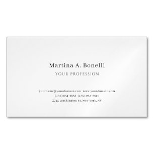 Black White Unique Elegant Plain Simple Special Magnetic Business Card