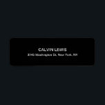 Black White Unique Special Hot Chic Professional<br><div class="desc">Represent yourself with this classical,  elegant return address label. This template can be customised to meet all professional occupations.</div>