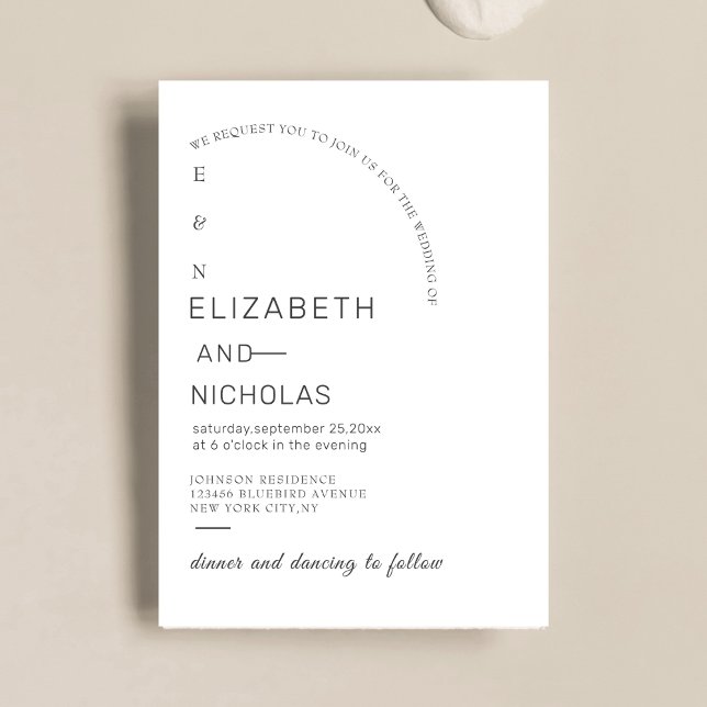 black & white unique wedding invitation template (Creator Uploaded)