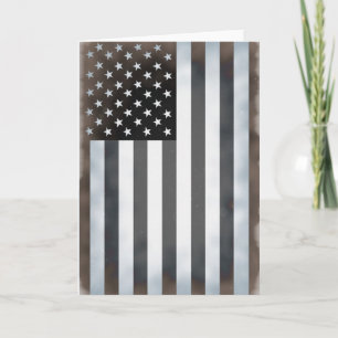 Black & White US American Flag Card
