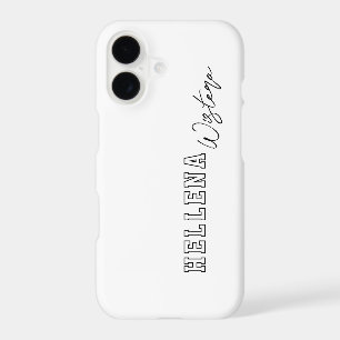 Black White Varsity College Monogram Script Name