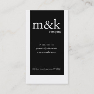 Black & White Vertical Company or Personal Business Card