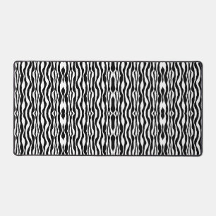 Black White Vertical Lines Artistic Design Desk Mat