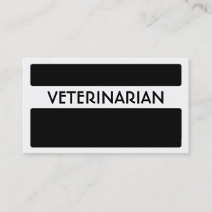 Black white veterinarian business cards