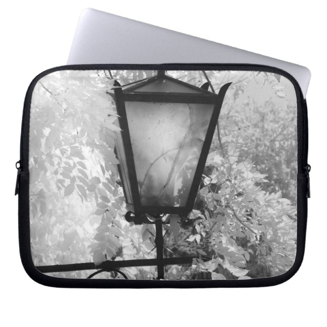 Black & White view of light fixture Laptop Sleeve (Front)