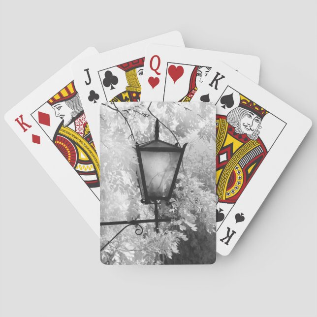 Black & White view of light fixture Playing Cards (Back)
