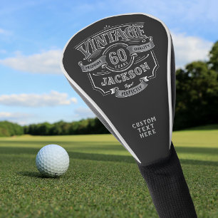 Black & White Vintage Aged To Perfection Birthday Golf Head Cover
