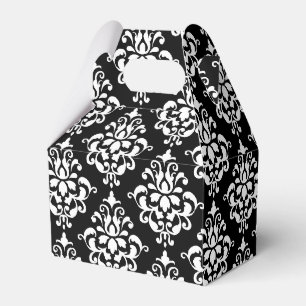 Black White Vintage Damask Pattern 1 Favour Box