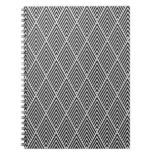 Black & White Vintage Diamond Pattern Notebook
