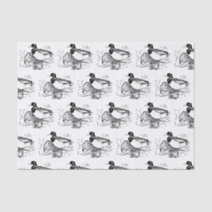 Black white vintage ducks party tissue paper