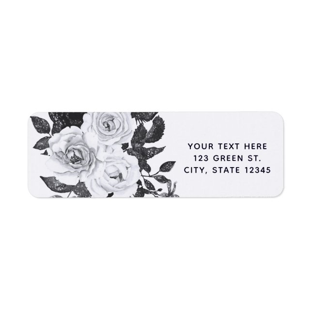 Black & White Vintage Flowers Modern Floral Chic (Front)