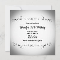 Black & White Vintage Gothic Birthday Photo