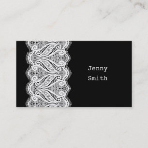 Black & White Vintage Lace Business Cards