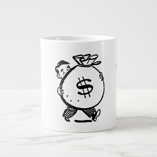 Black/White Vintage Money Bags Speciality Mug (Front)
