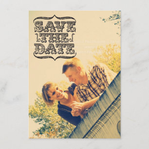 Black & White Vintage Photo Save the Date Cards