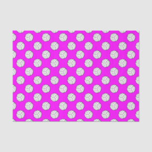 Black/White Volleyball Balls, Pink Tissue Paper