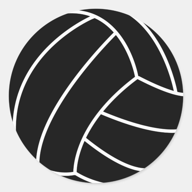 BLACK & WHITE VOLLEYBALL summer sports beach fun Classic Round Sticker (Front)