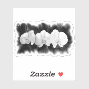 Black white watercolor orchids painting