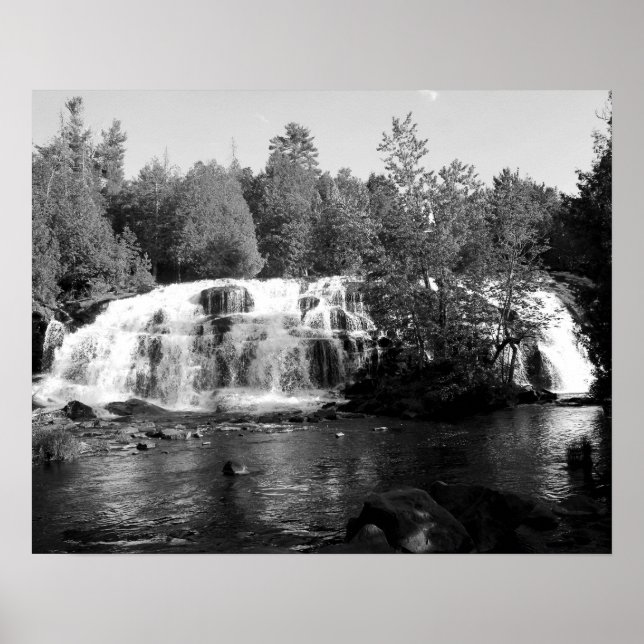 Black & White Waterfalls 16x20 Poster (Front)